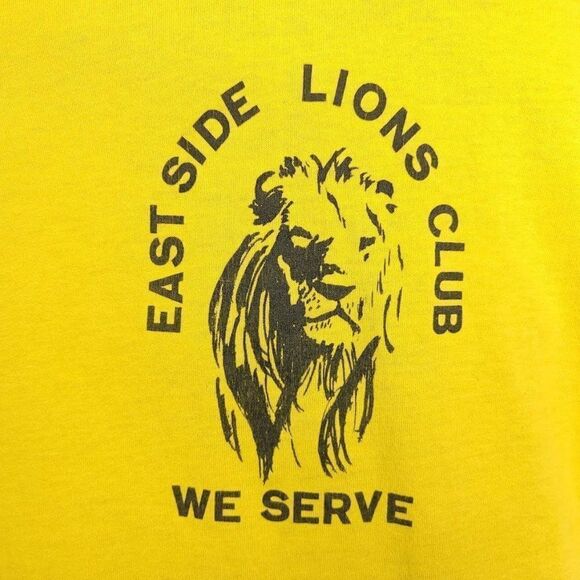 East Side Lions Club T Shirt Vintage 80s We Serve Ringer Tee Made In USA Mens - Picture 2 of 6